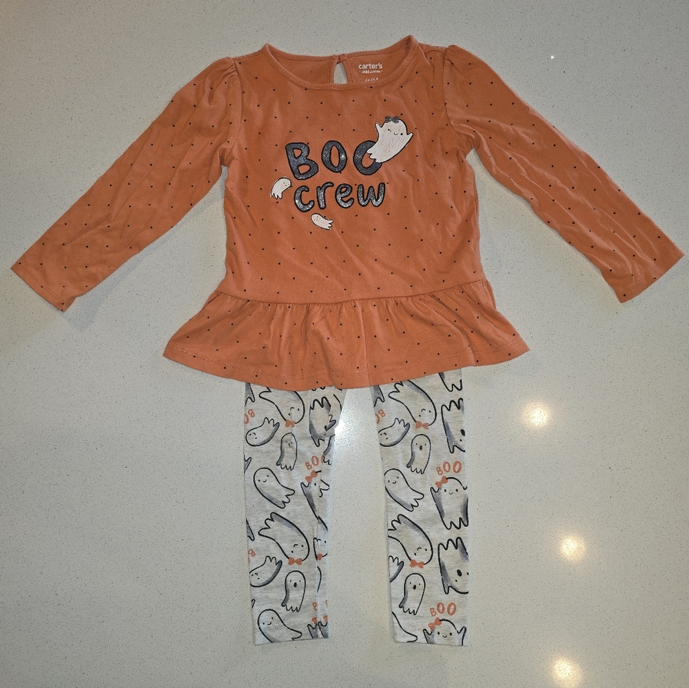 Carter's Child Of Mine Orange Boo Crew Halloween Outfit Size 4T